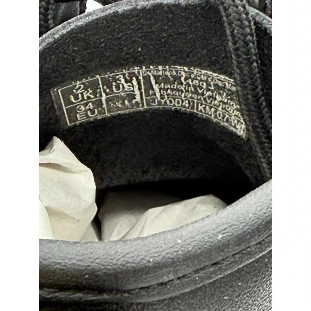 Dr. Martens Junior Collection Softy Lace Up Side Zipper Black Combat Boots Sz 3